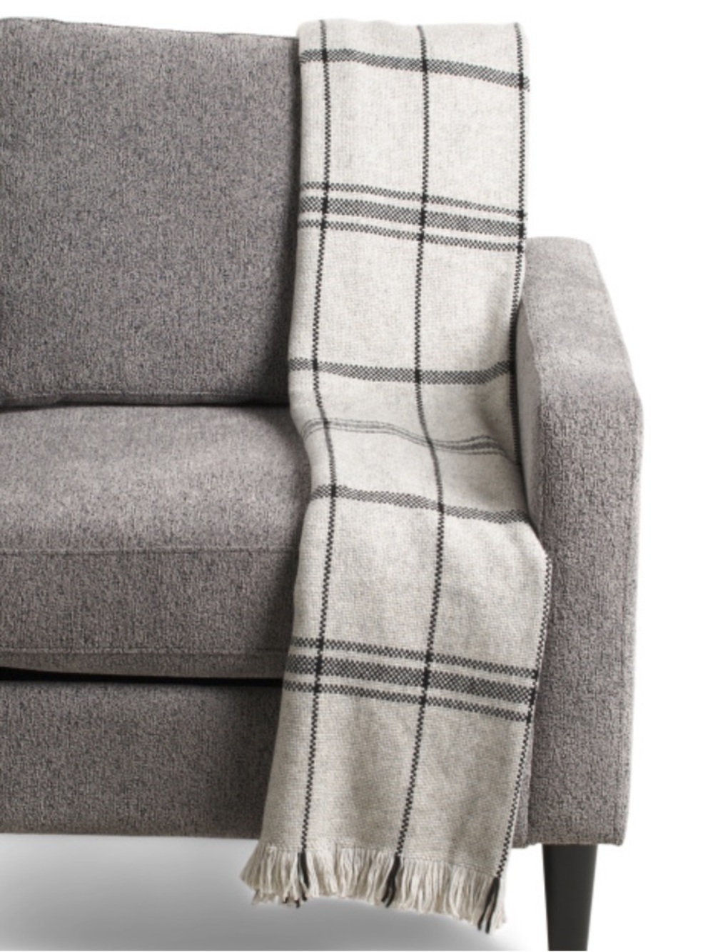 Nate Berkus Cozy Plaid Fringe Throw